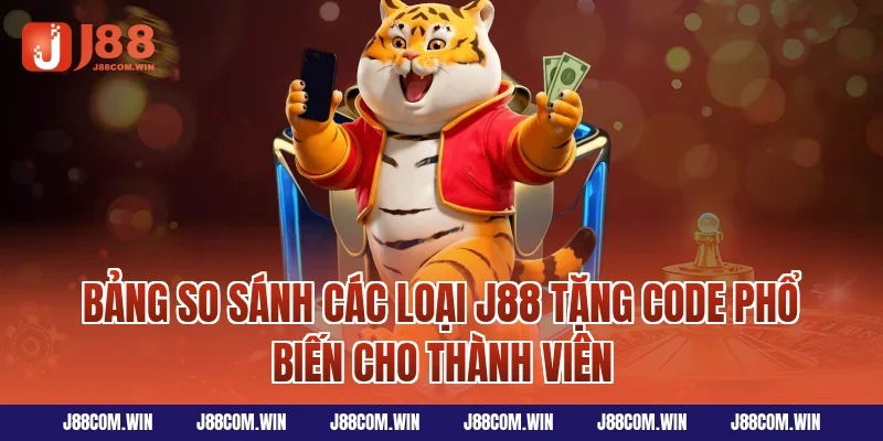 Bảng so sánh các loại J88 Tặng Code phổ biến cho thành viên